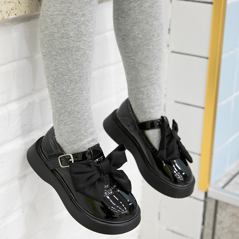 Girls Leather Shoes 2024 Spring New Fashion Children's Shoes Little Girl Princess Shoes JK Children's Shoes Black Shoes