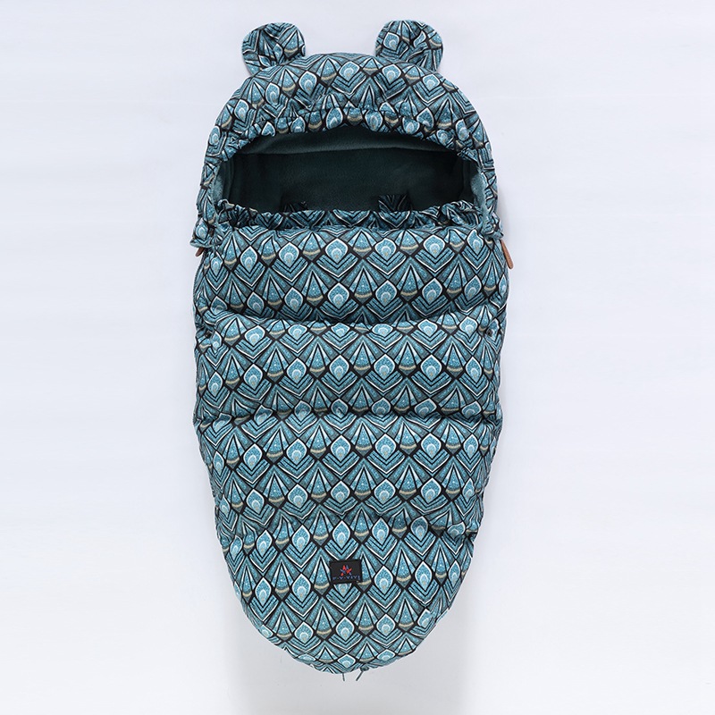 Factory direct infant sleeping bag baby padded plus velvet cart fur collar winter warm kick-proof quilt European and American quilt