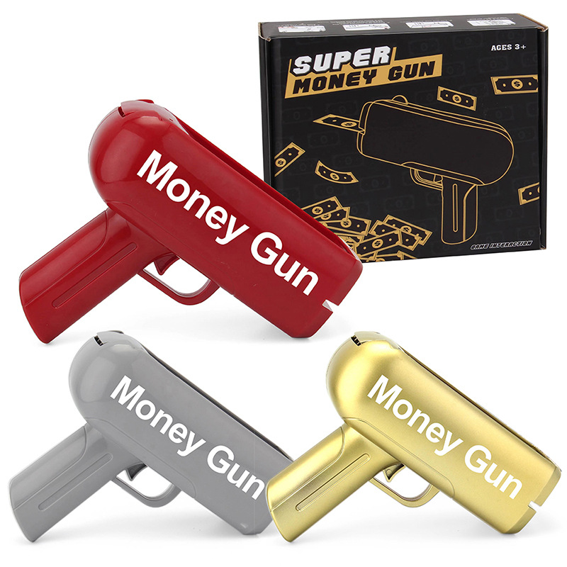 廠家新奇特大動力電動噴錢槍 Money Gun美金噴錢槍射錢吐錢槍玩具