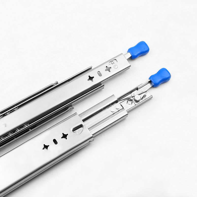 53 Heavy-duty slide rail with lock Thickened industrial slide rail with lock device Three-Section cabinet RV slide rail