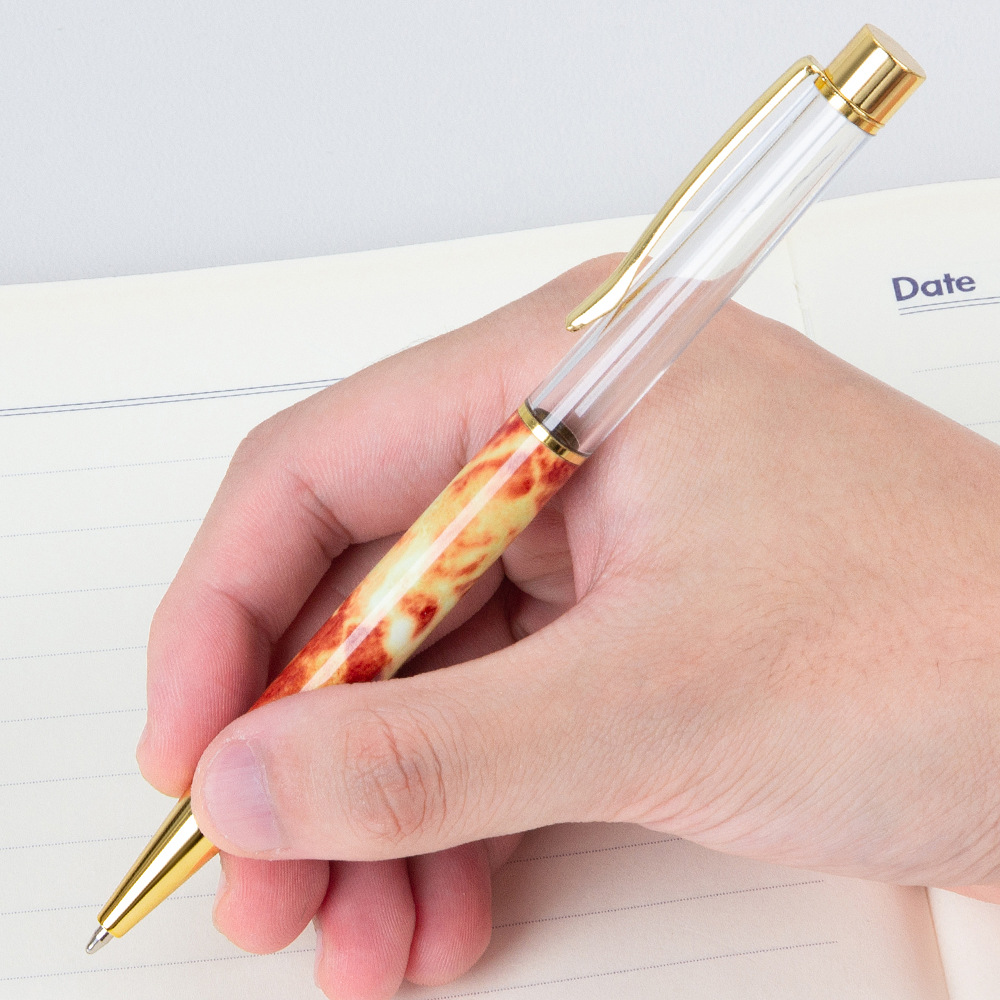 DIY creative handmade pattern empty pen crystal pen printing LOGO metal oil pen advertising ballpoint pen