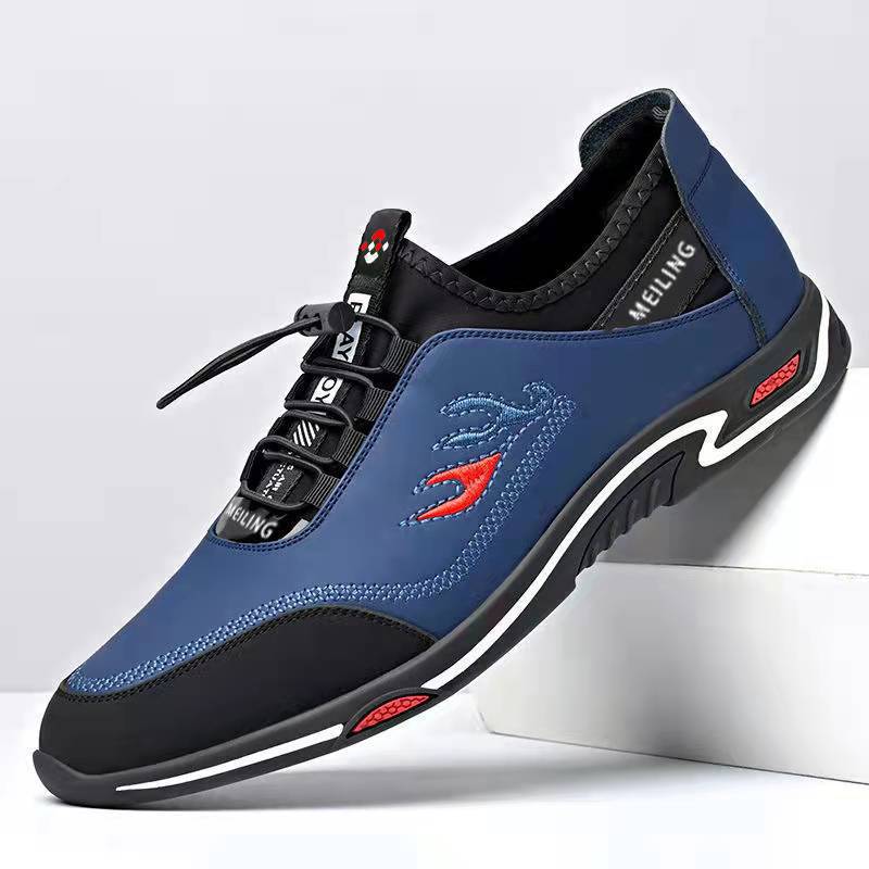 2023 New Men's Business Casual Shoes Cross-border Foreign Trade Fashion Soft Bottom Breathable Invisible Height Increasing Men's Leather Shoes