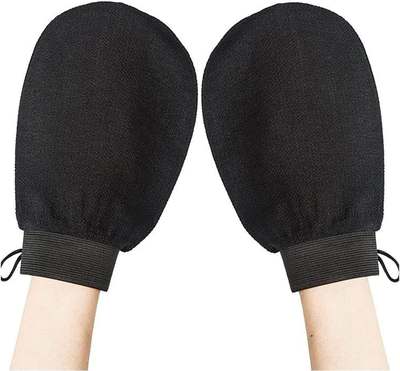 Amazon black bath towel gloves in sand single-layer double-sided massage bath towel rub back bath exfoliating horny