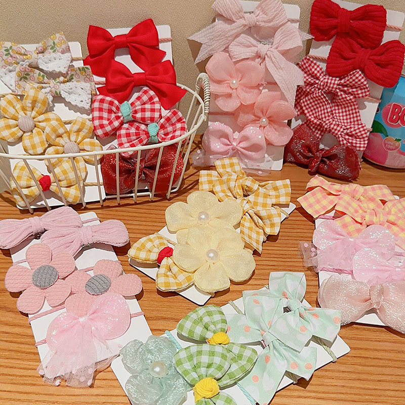 Children's rubber band Little girl bow elastic hair rope baby cute not hurt hair band girl hair rope hair accessories