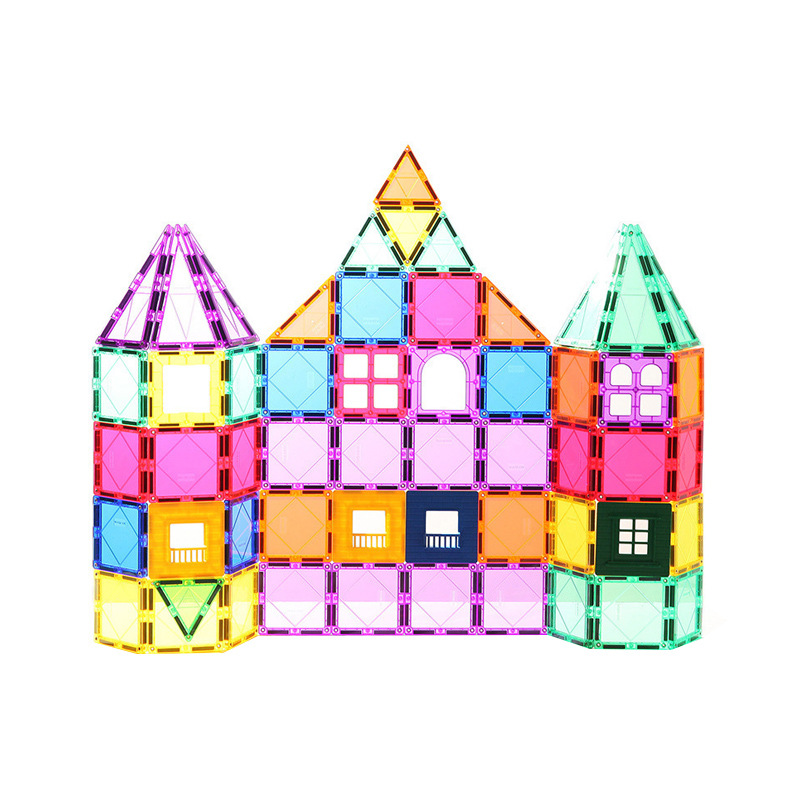 Source Factory Large Color Window Magnetic Piece Building Block Set Early Education Educational Building Piece Toy Assembled DIY Toy