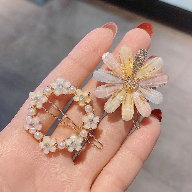 Nouvelle épingle à cheveux en perles de strass, petite frange fraîche, clip latéral, accessoires pour cheveux, couvre-chef pour femmes célèbres sur Internet, épingle à cheveux cassée, bijoux_voghion.com