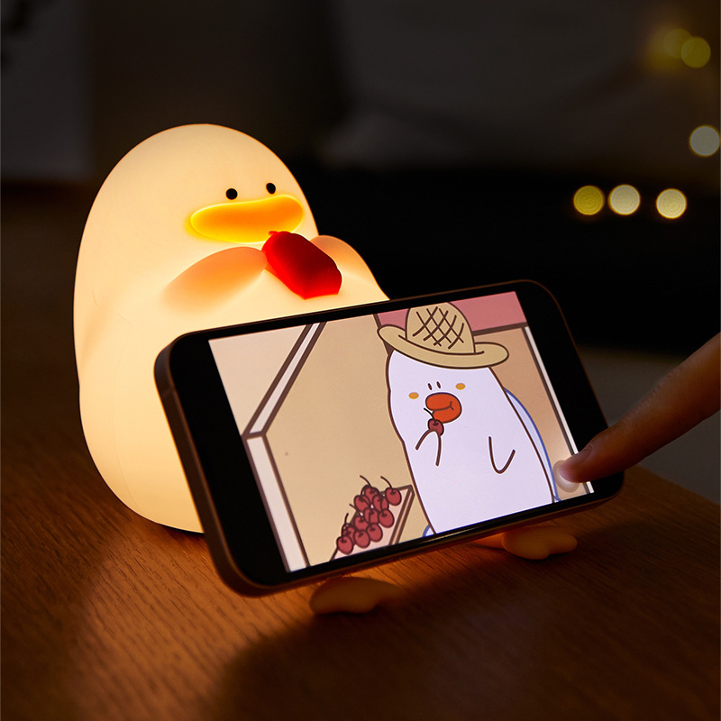 Happy Duck силиконовый светильник тусклая утка ночник USB зарядка спальня прикроватная детская мама и ребенок Кормление со спальным светильником