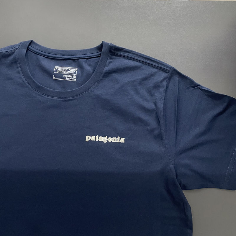 thumbnail for American style patagonia patagonia Japanese retro limited letter printed round neck loose all-match T-shirt