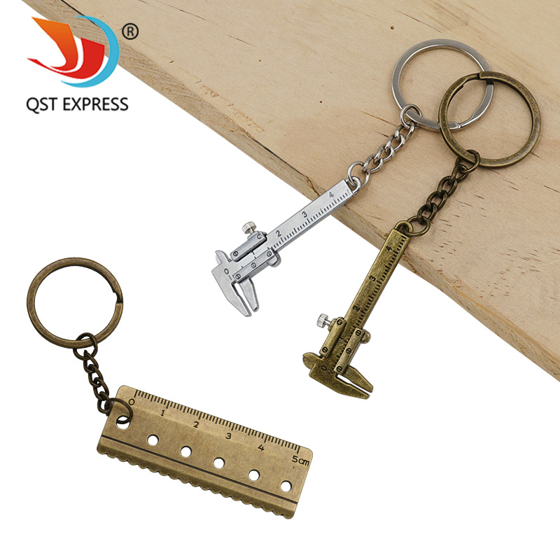 Mini Vernier Caliper Keychain Portable Tool Zinc Alloy Keychain/Chain/Ring Tool Portable Small Pendant