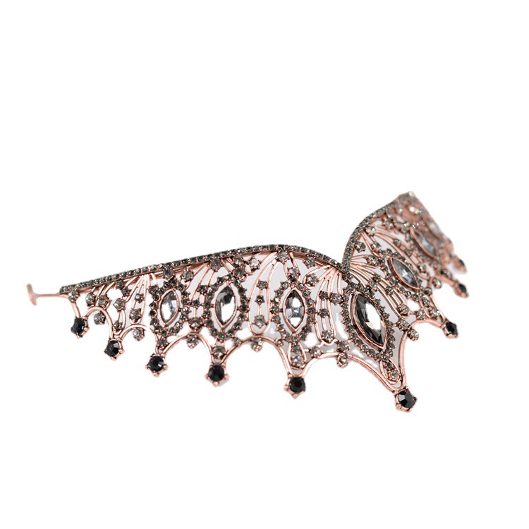 Crown bridal headdress vintage headband crystal rhinestone handmade headband crown princess birthday party pan head headdress