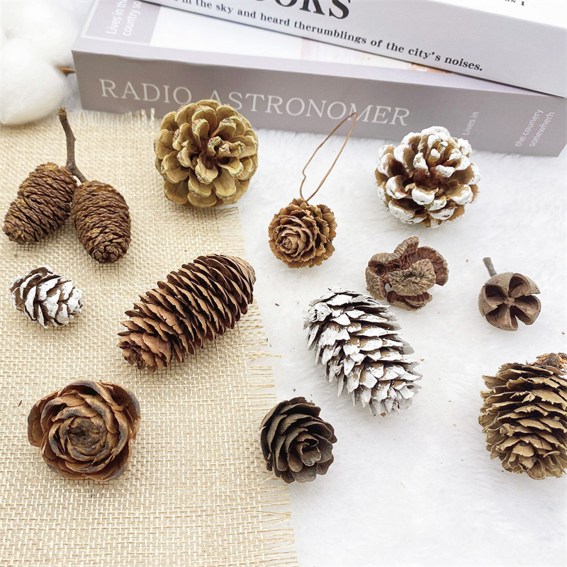 1-18cm pine cone Christmas decorations pendant Christmas tree pendant shooting props dry pine pine pine wholesale