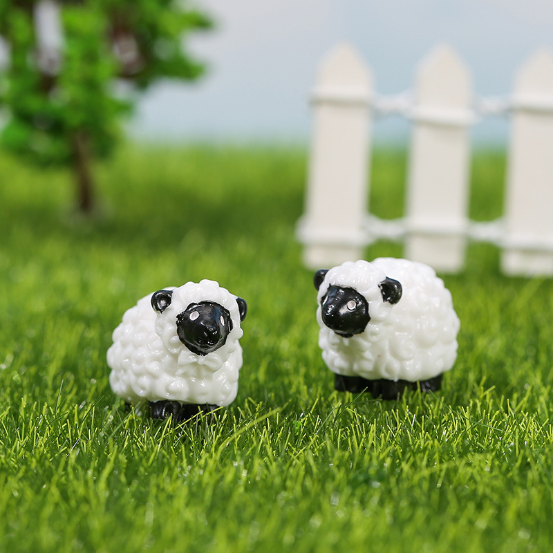 Creative Ornaments White Fence Micro Landscape Ornaments Cute Chicken Fleshy Gardening Landscaping Ornaments Sheep