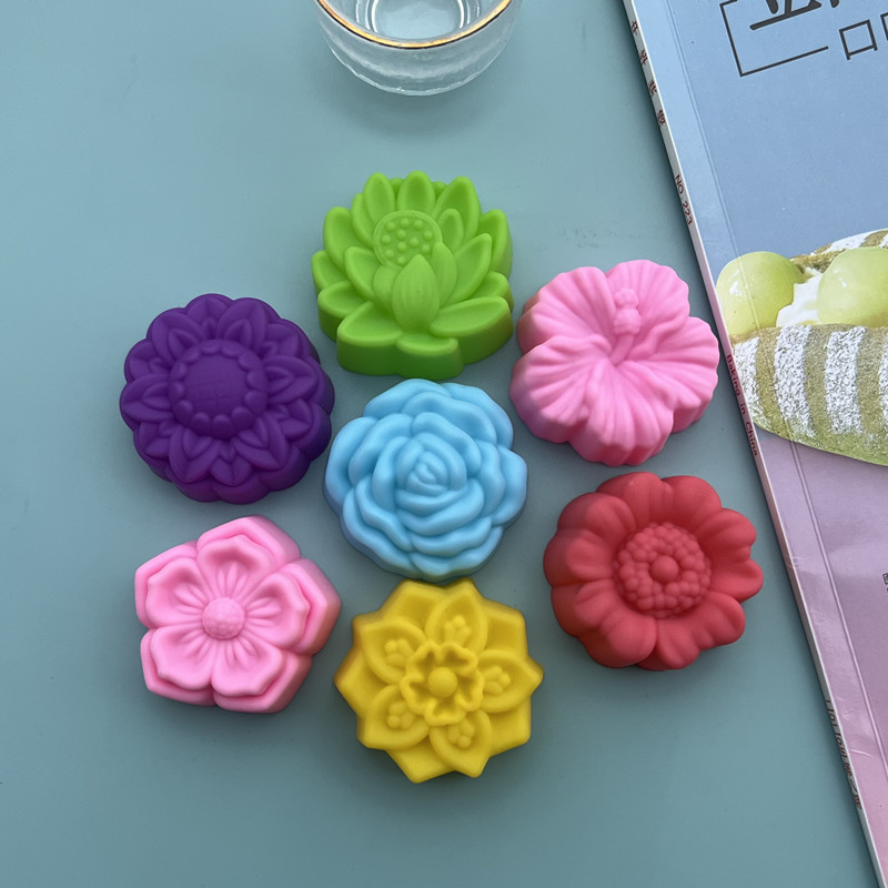 5cm New Flower Silicone Mould New flowers Cake Jelly Pudding Candle Dropping Gum Soap Mafen Cup