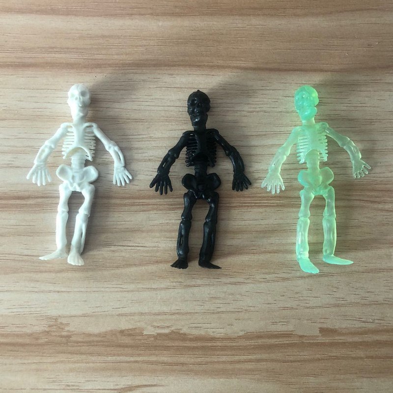 Mini human skeleton Halloween decoration props creative novelty small toy accessories PVC plastic skull man
