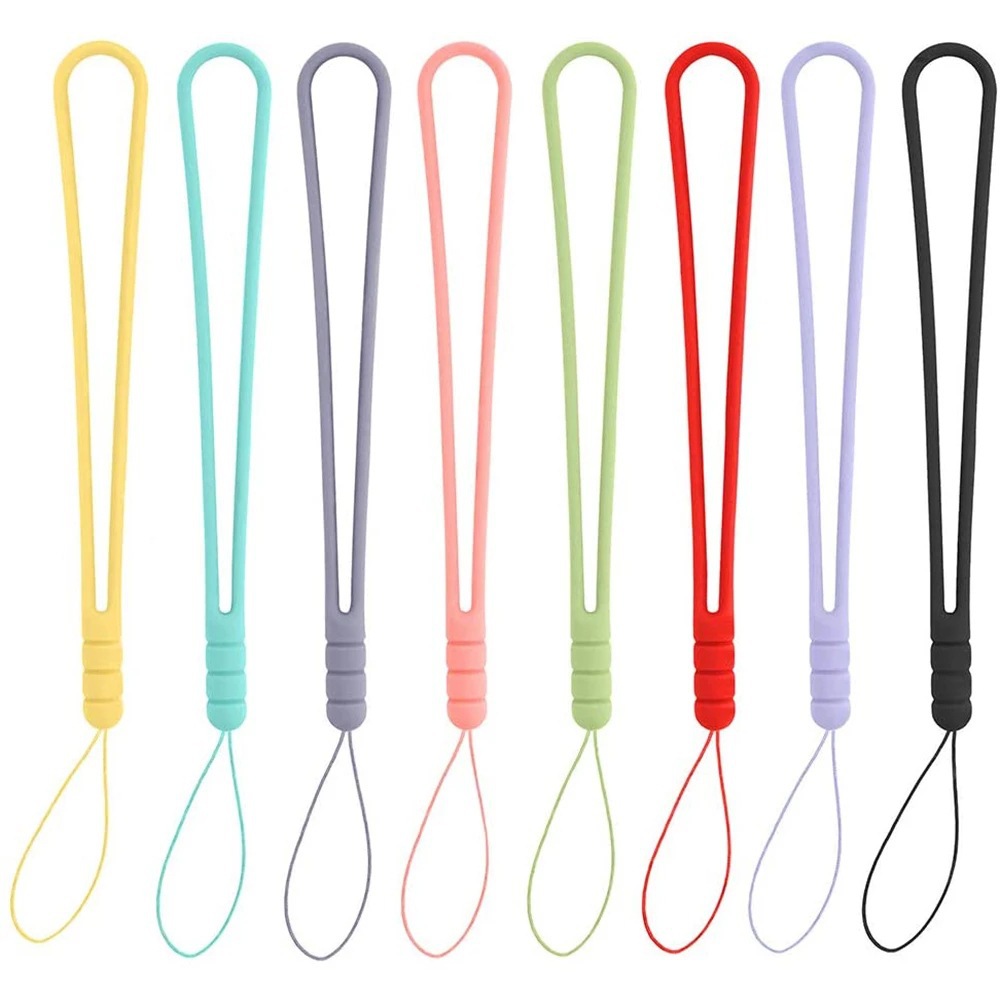 Spot wholesale mobile phone lanyard Speaker U disk earphone box cup short liquid silicone lanyard small fan hand rope