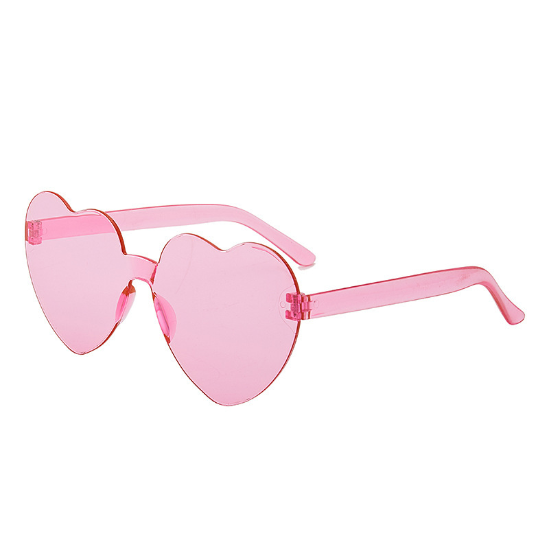 Heart Heart Sunglasses Heart Glasses Jelly-colored Rimless Heart-shaped Sunglasses