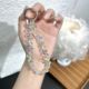 [colorful white] crystal water drop bracelet (free transparent clip)