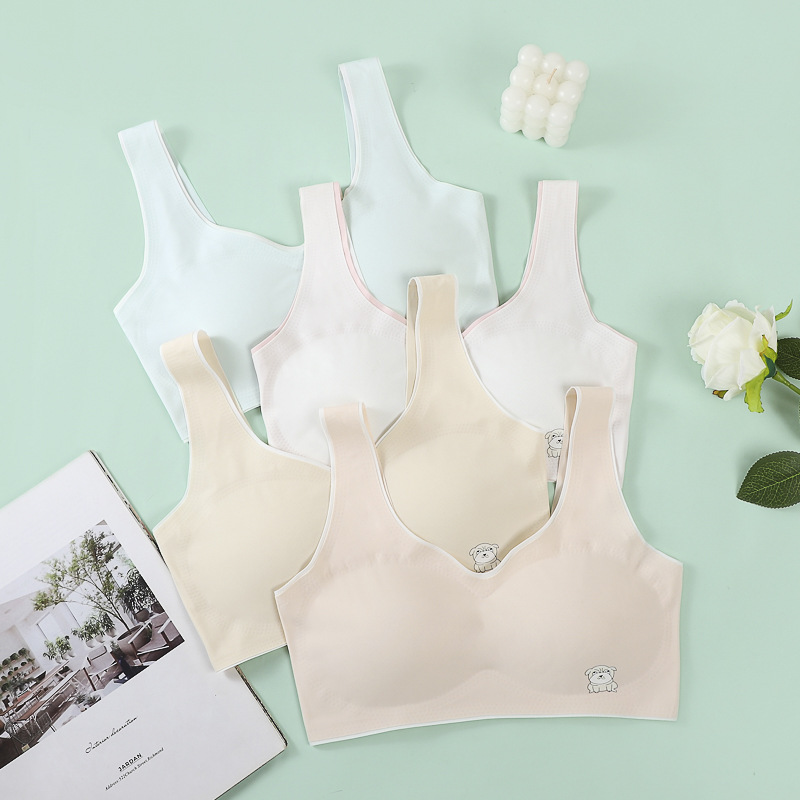 12-18 years old girl underwear junior high school Senior high school students summer ice silk girls breathable development period bra small vest
