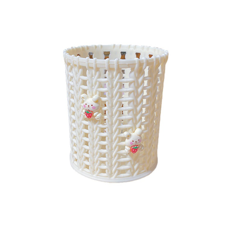 Cartoon Pen Container Creative Cute Hollow Office Desktop Stationery Multifunctional Plastic Vine Simple Student Storage Box