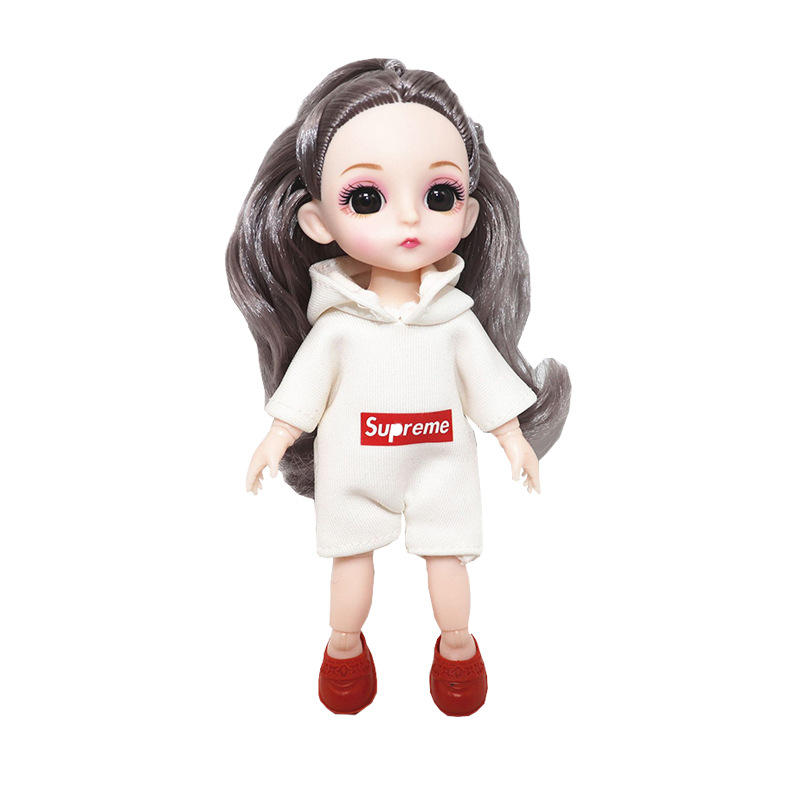 17cm8 bjd13 joint 6 inch dress doll Denim wedding ob11 clothes suit girl birthday accessories