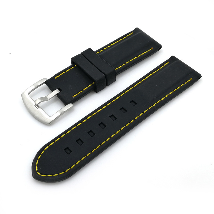 Universal classic spray feel dustproof oil 18 20 22 24 26mm car thread suture silicone watch strap