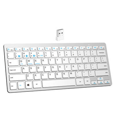 Dual Mode Universal Bluetooth 2.4G Wireless Keyboard Dry Battery Keyboard Cheap Wireless Bluetooth keyboard Factory