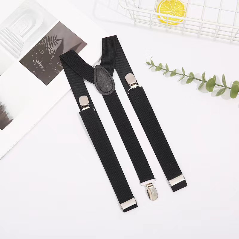 Factory direct spot adult solid color sling men's and women's Universal three clip strap elastic strap clip