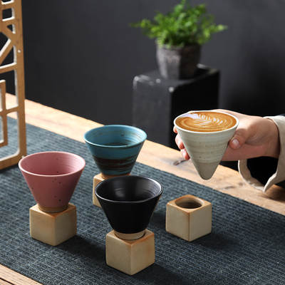 New Creative Vintage Coffee Cup Cross-border Supply Cup Stoneware Japanese Style Latte Flower Cup Household Ceramic Mug