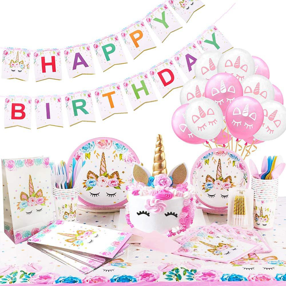 Unicorn Party Set Birthday Party Set Disposable Paper Tray Paper Cup Paper Towel Unicorn Party Decoration