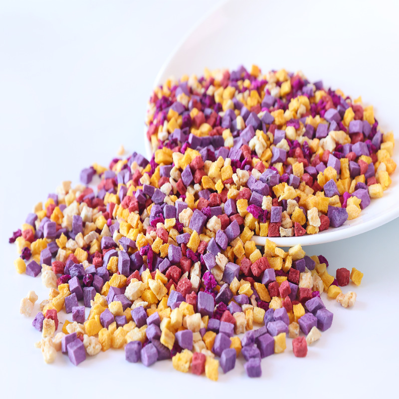 Freeze Dried Fruit Dried Fruit and Vegetable Dried Packaging Mixed Fruit Diced Strawberry Diced Dragon Fruit Diced Banana Mango Dessert Ingredients