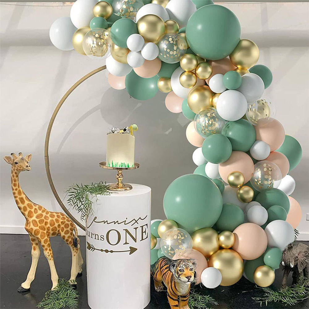 Amazon 18 inch vintage pea green avocado balloon chain suit birthday party wedding decoration latex balloon