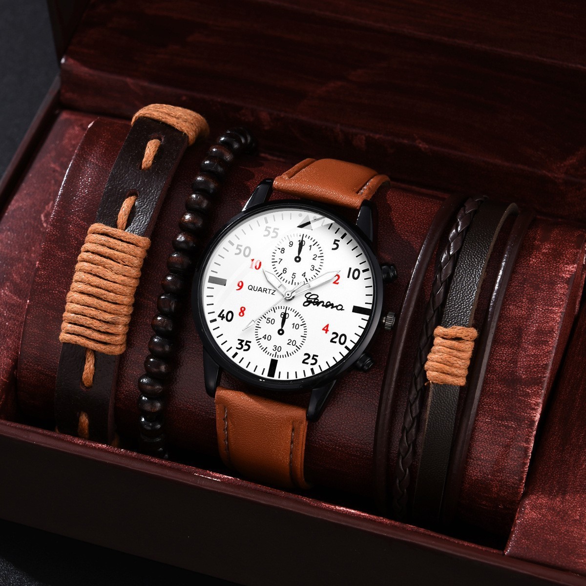 Cross-border foreign trade hot selling men's all-match fashion watch foreign trade hot selling business two-eye watch watch factory direct sales