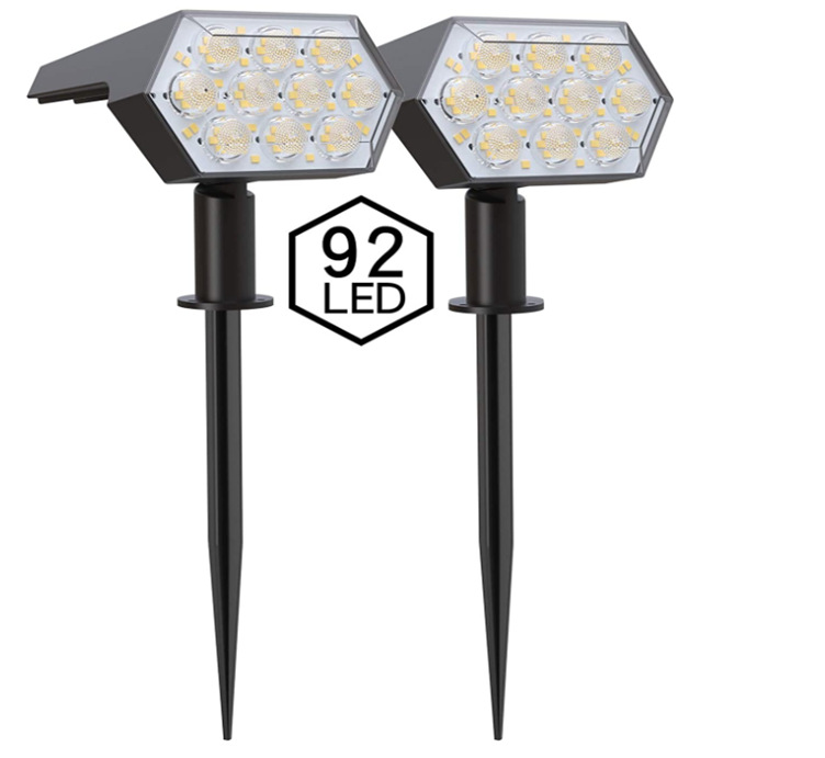 92LED Solar New induction Lawn Spotlight garden light