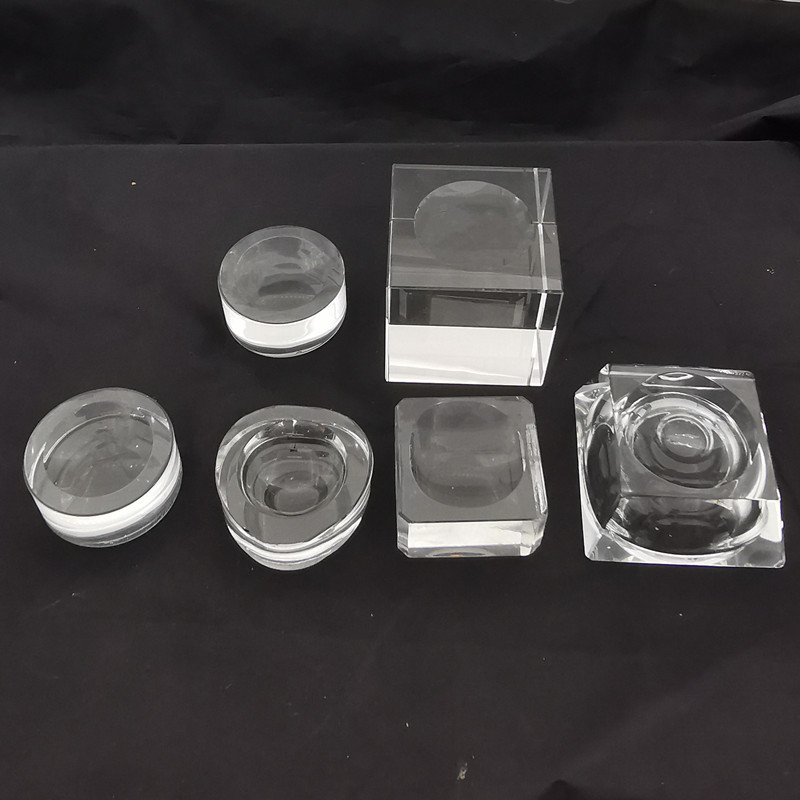 Round Square Trapezoidal Crystal Ball Base Transparent Crystal Display Stand Crystal Ball Stand for Display Spherical