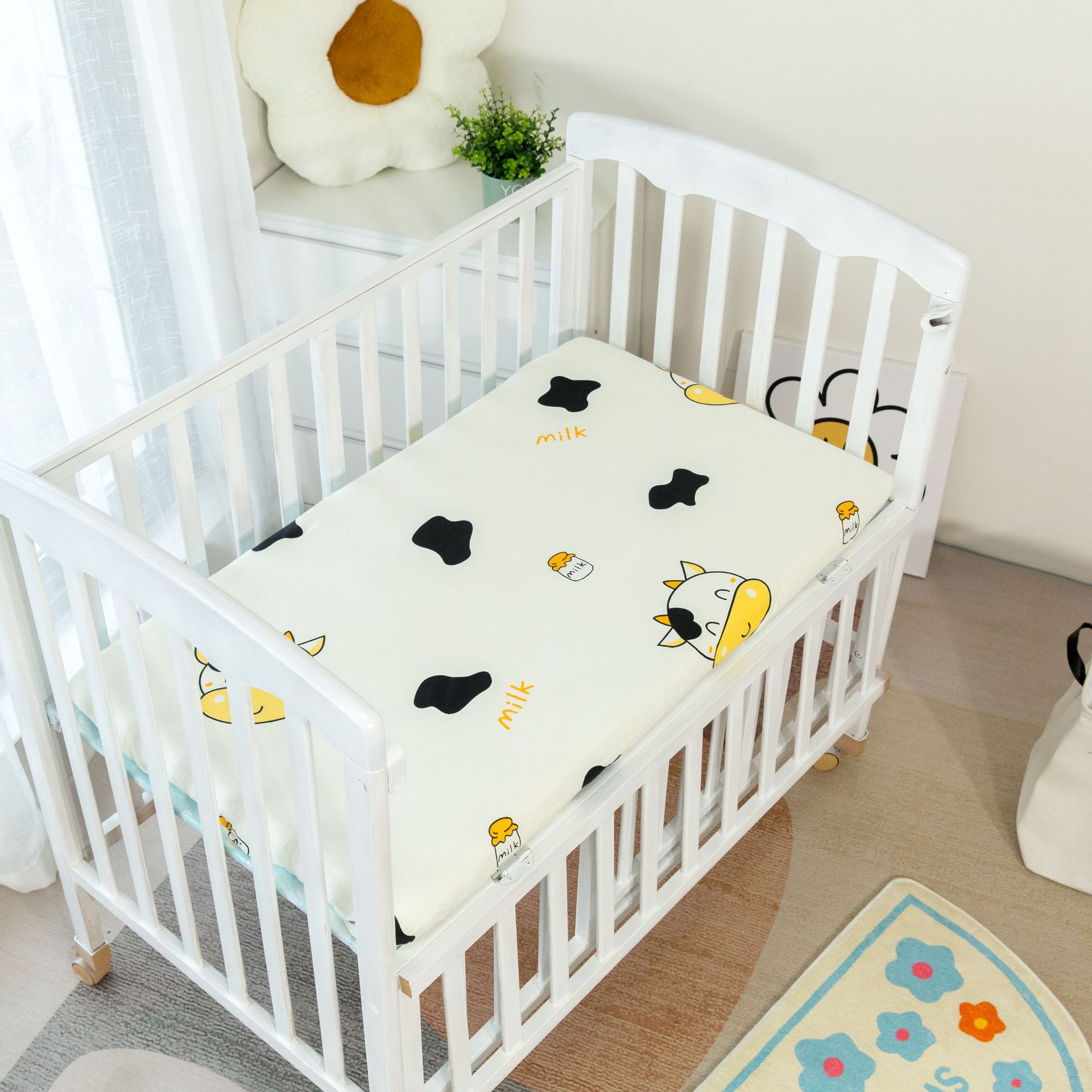 Cotton children's bed hat baby bed sheet cotton ins baby bed cover infant stitching mattress cover foreign trade wholesale