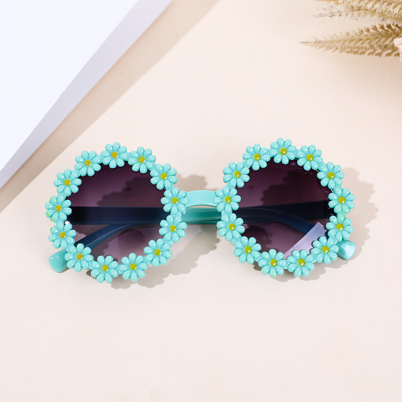 New Children's Sunglasses Sunglasses Small Cute Young Cute Chrysanthemum Flower Sunglasses Round Frame Petal Glasses