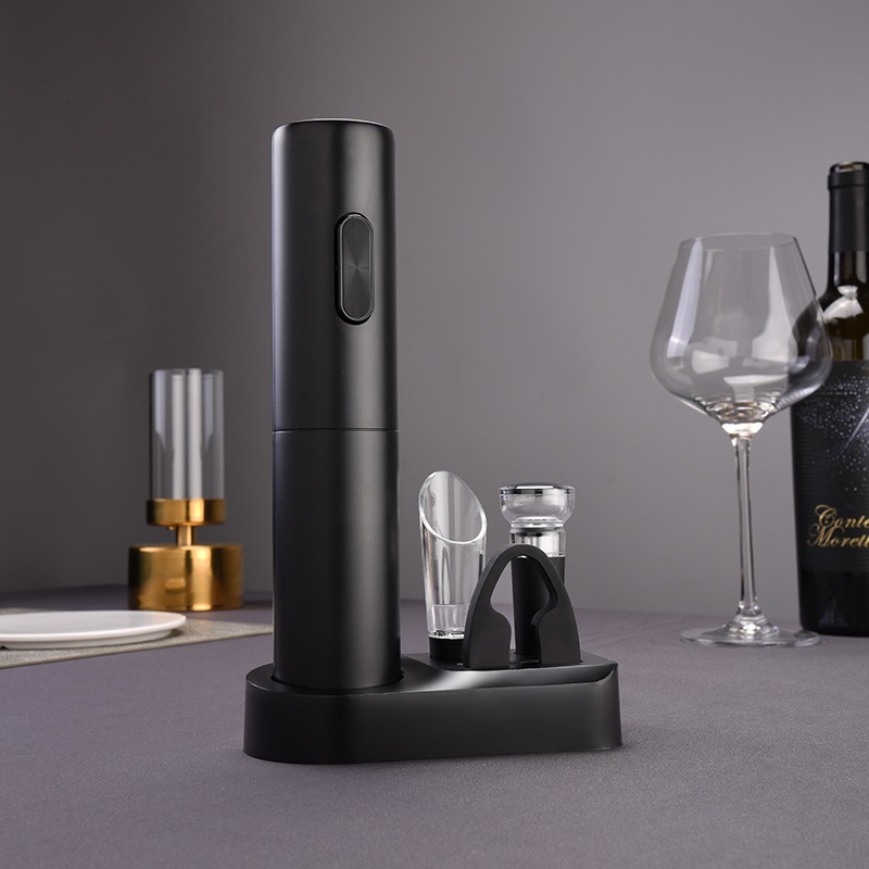 Red wine electric bottle opener set rechargeable dry battery multi-functional storage wine pour wine open wine set solution