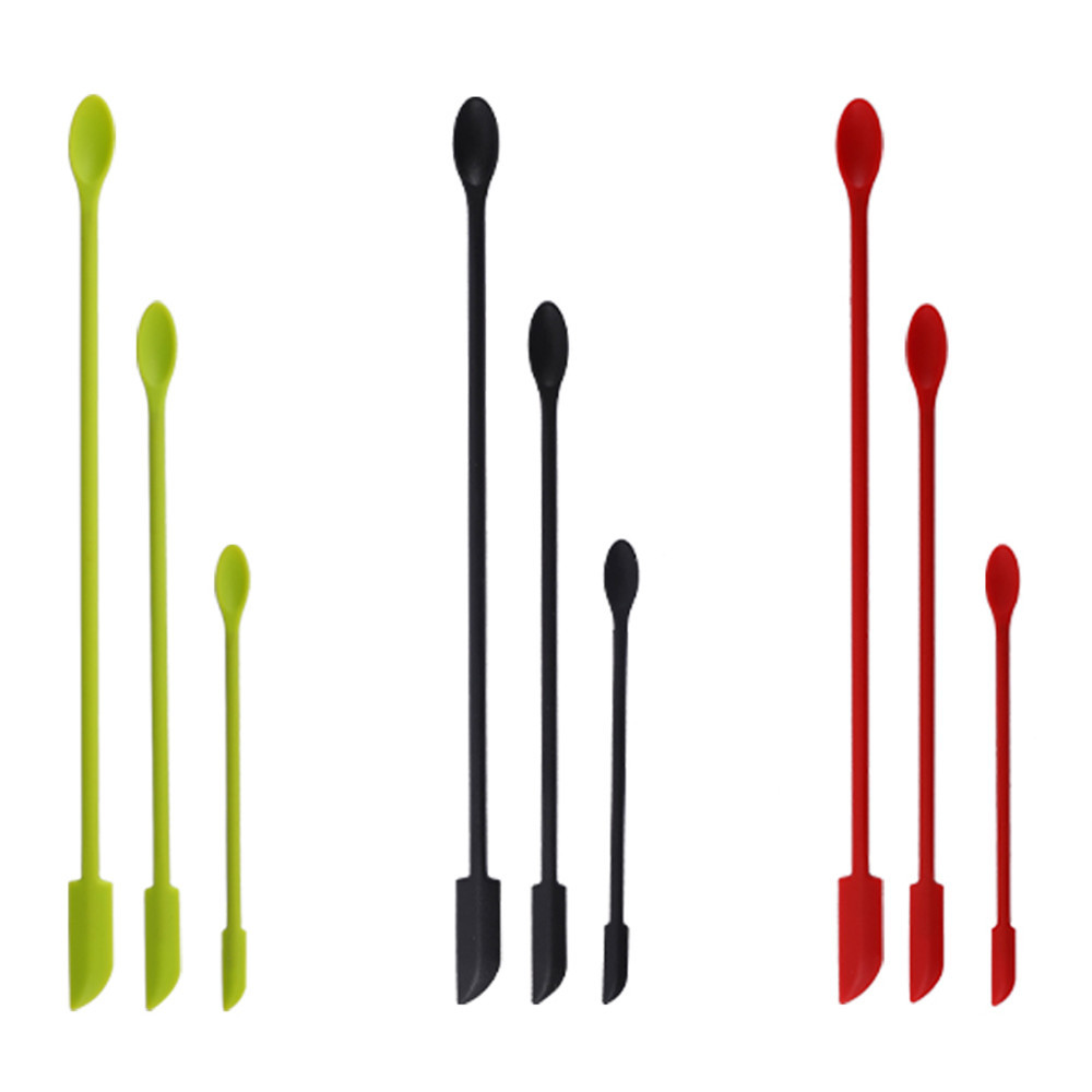 Silicone small tip scraper spoon suit baking mini lengthened double-headed two-in-one spatula jam Bottle scraper spoon