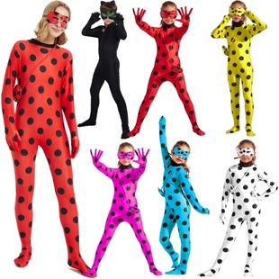 Halloween Ladybug Girl Costume black cat costume children ladybug jumpsuit factory direct sales in stock and fast delivery stage