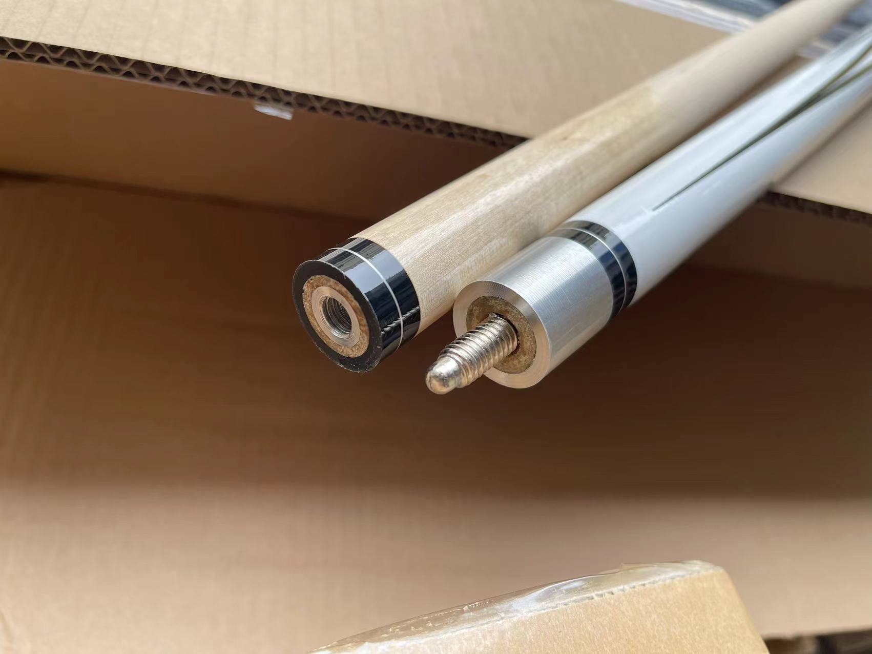 13MM White charm double Section 1/2 maple birch big head Rod nine ball Rod Chinese black eight billiard rod room male rod