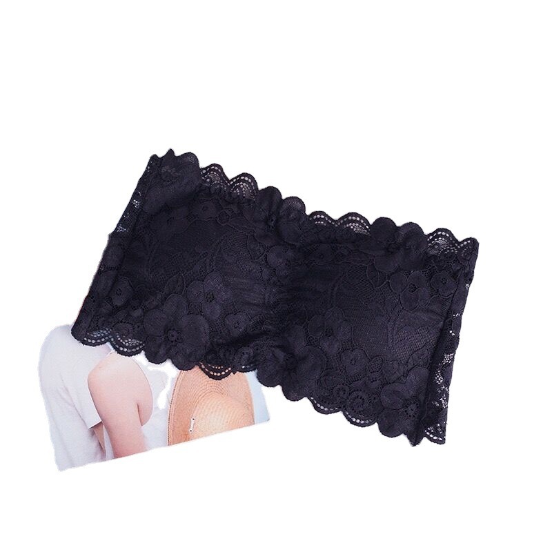 2021 fashion lace tube top anti-light stretch women's back three-breasted buckle wrap beautiful back
