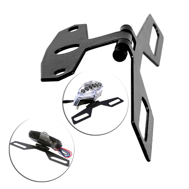 Motorcycle accessories modified taillight license plate bracket ATV off-road vehicle fixed folding license plate lighting taillight bracket