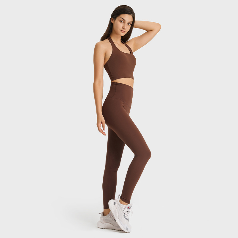 A generation of new strapless sports vest women sexy beautiful back hanging neck pleated fitness yoga underwear