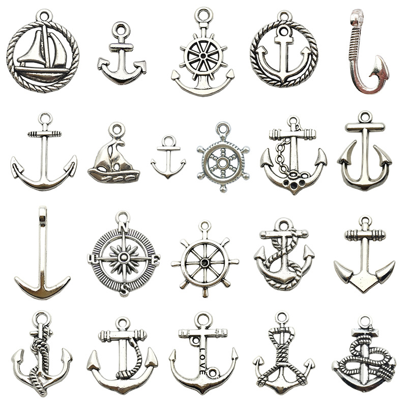 diy jewelry accessories handmade material 1 retro anchor rudder pendant cross-border foreign trade hot selling Marine bracelet accessories