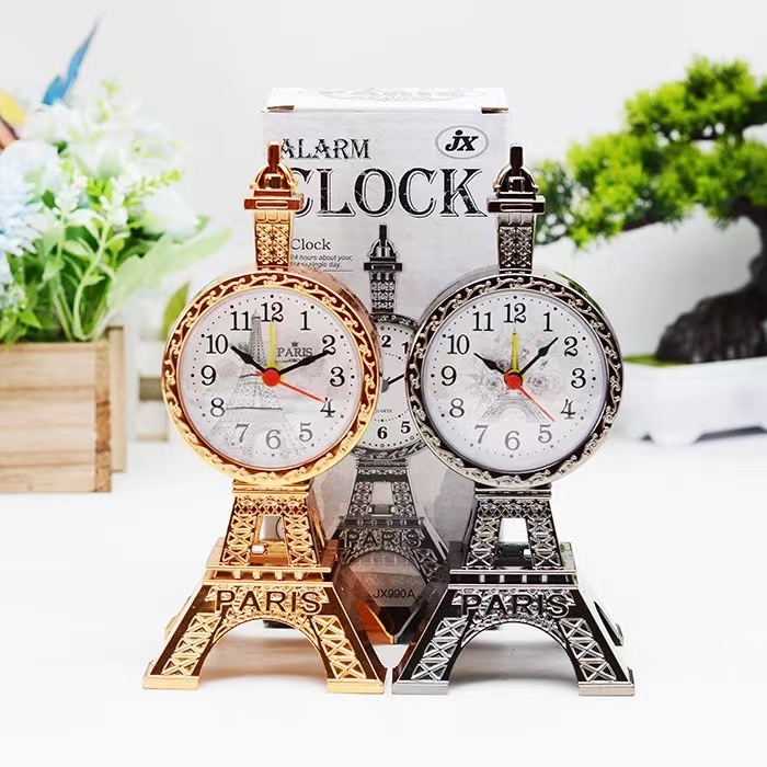 Foreign trade European Eiffel Tower alarm clock retro pendulum clock export clock studio wholesale company gift clock
