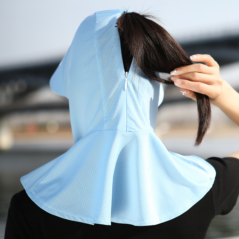 Ice Silk Sunscreen Hat Women's Summer Sun Hat Face-Covering Mask Integrated Mask Hat Riding UV Protection Sun Hat