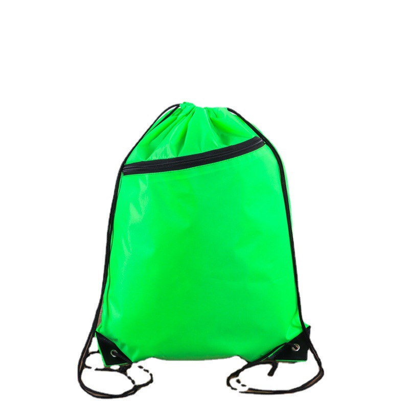 210D polyester takeaway bundle pocket wholesale shoulder advertising drawstring bag blank backpack waterproof bag printed logo