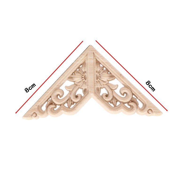 中国風の家の装飾無垢材アップリケ彫刻白空白マルチサイズ小さなコーナー花|undefined