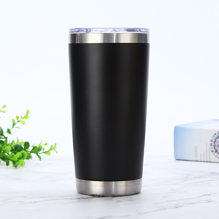 Amazon 20oz car cup car large capacity ice cup double vacuum stainless steel beer straw thermos cup