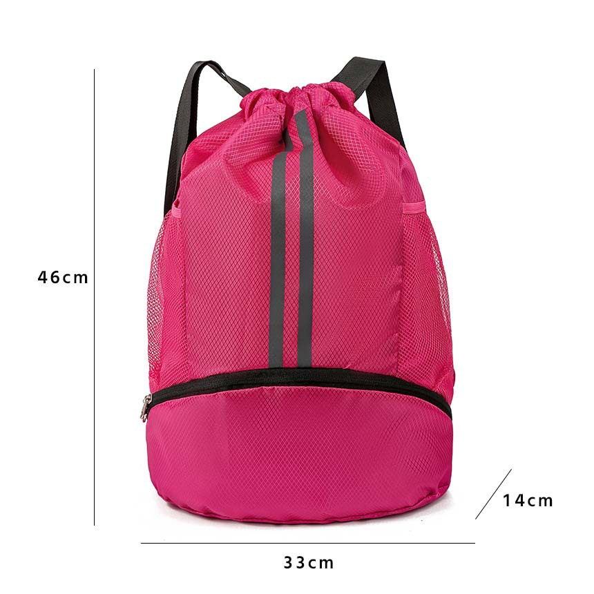 New Large Basketball Bag Dry and Wet Separate Swimming Bag with Shoe Bin Football Bag Bundle Pocket Backpack Travel Storage Bag
